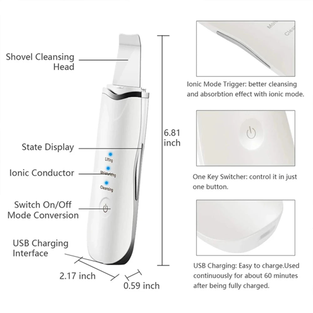 3-in-1 Ultrasonic Skin Scrubber