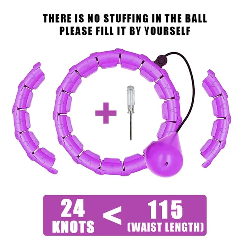 24 Knots Adult Plus Size Adjustable Weighted Sports Hoops
