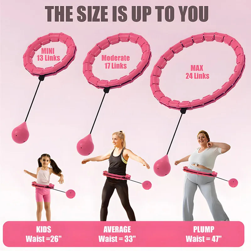 24 Knots Adult Plus Size Adjustable Weighted Sports Hoops