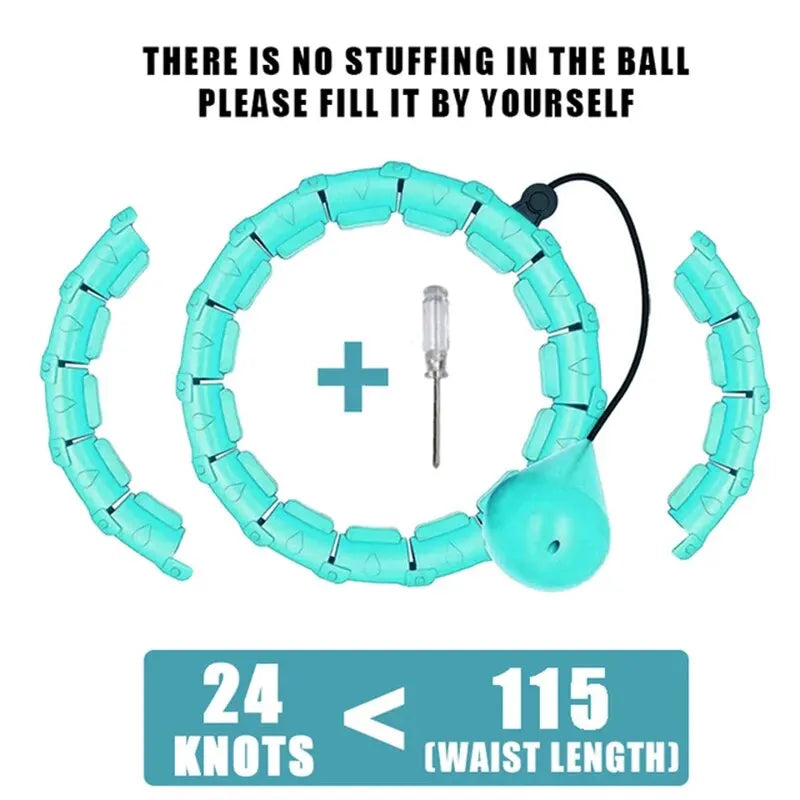 24 Knots Adult Plus Size Adjustable Weighted Sports Hoops