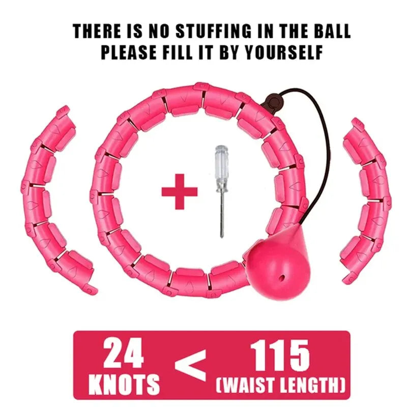 24 Knots Adult Plus Size Adjustable Weighted Sports Hoops